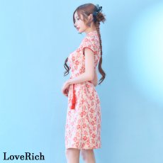 画像12: 【SMLサイズ/2カラー/3点セット】スリット 美胸 花柄 美脚 チャイナドレス チャイナ服 ミニ コスプレ イベント ハロウィン キャバドレス (12)