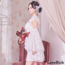 画像12: 【高級ライン】【3点セット】花柄レース フレアスリーブ ミニスカート ロング 豪華 花魁 着物 ドレス コスプレ イベント ハロウィン (12)